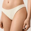 Slip bikini a copertura media con taglio a U in tessuto stropicciato Slip bikini a copertura media con taglio a U in tessuto stropicciato