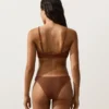 Slip bikini a copertura media con taglio a U in tessuto stropicciato Slip bikini a copertura media con taglio a U in tessuto stropicciato