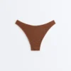 Slip bikini a copertura media con taglio a U in tessuto stropicciato Slip bikini a copertura media con taglio a U in tessuto stropicciato
