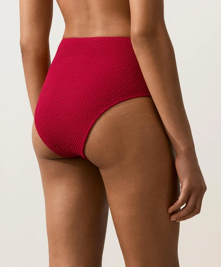 Slip bikini a vita alta con trama a nido d’ape Slip bikini a vita alta con trama a nido d’ape
