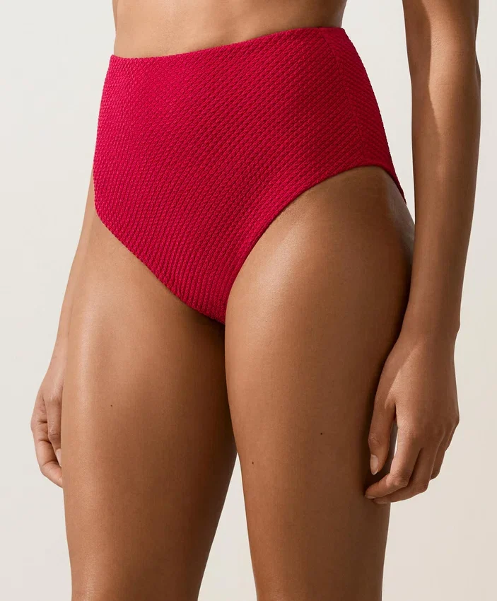 Slip bikini a vita alta con trama a nido d’ape Slip bikini a vita alta con trama a nido d’ape