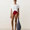 Slip bikini a vita alta con trama a nido d’ape Slip bikini a vita alta con trama a nido d’ape