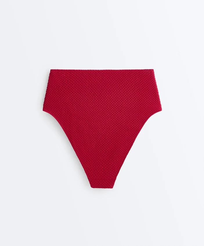 Slip bikini a vita alta con trama a nido d’ape Slip bikini a vita alta con trama a nido d’ape