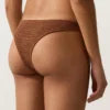 Slip bikini brasiliano con taglio a U in tessuto stropicciato Slip bikini brasiliano con taglio a U in tessuto stropicciato