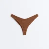 Slip bikini brasiliano con taglio a U in tessuto stropicciato Slip bikini brasiliano con taglio a U in tessuto stropicciato