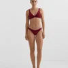 Slip bikini brasiliano in jacquard a quadretti mini con taglio a U Slip bikini brasiliano in jacquard a quadretti mini con taglio a U