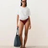 Slip bikini brasiliano in jacquard a quadretti mini con taglio a U Slip bikini brasiliano in jacquard a quadretti mini con taglio a U