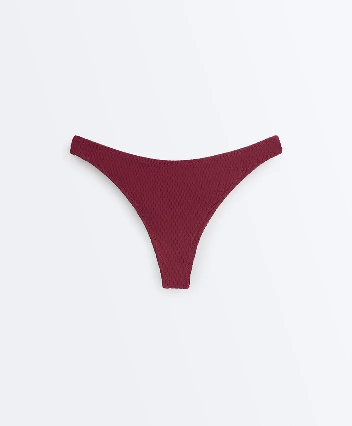 Slip bikini brasiliano in jacquard a quadretti mini con taglio a U Slip bikini brasiliano in jacquard a quadretti mini con taglio a U