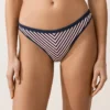 Slip bikini classico a righe testurizzate