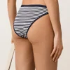 Slip bikini classico a righe testurizzate