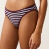 Slip bikini classico a righe testurizzate
