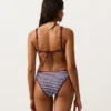 Slip bikini classico a righe testurizzate