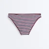 Slip bikini classico a righe testurizzate