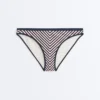 Slip bikini classico a righe testurizzate