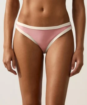 Slip bikini classico con bordi a contrasto