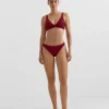 Slip bikini classico in jacquard a mini quadri Slip bikini classico in jacquard a mini quadri