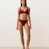 Slip bikini classico in jacquard a mini quadri