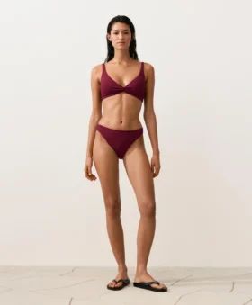 Slip bikini classico in jacquard a mini quadri
