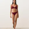 Slip bikini classico in jacquard a mini quadri