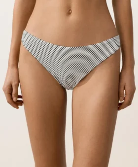 Slip bikini classico in jacquard a pois