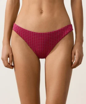Slip bikini classico in jacquard geometrico