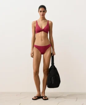 Slip bikini classico in jacquard geometrico