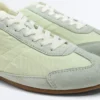Sneakers in pelle crosta e tessuto