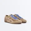 Sneakers in pelle scamosciata crosta e mesh