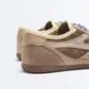 Sneakers in pelle scamosciata crosta e mesh