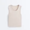 T-shirt a costine con spalline larghe, in cotone e modal T-shirt a costine con spalline larghe, in cotone e modal