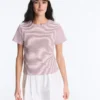 T-shirt a maniche corte in misto cotone a righe, vestibilità regolare