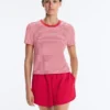 T-shirt a maniche corte in misto cotone a righe, vestibilità regolare