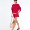 T-shirt a maniche corte in misto cotone a righe, vestibilità regolare