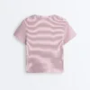 T-shirt a maniche corte in misto cotone a righe, vestibilità regolare