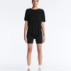T-shirt a maniche corte in misto modal con orlo posteriore arrotondato