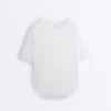 T-shirt a maniche corte in misto modal con orlo posteriore arrotondato