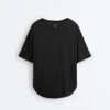 T-shirt a maniche corte in misto modal con orlo posteriore arrotondato