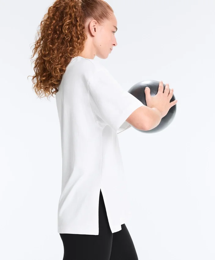T-shirt a maniche corte lunga in misto cotone T-shirt a maniche corte lunga in misto cotone