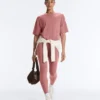 T-shirt a maniche corte lunga in misto cotone
