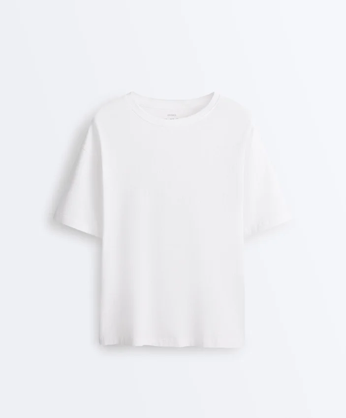 T-shirt a maniche corte lunga in misto cotone T-shirt a maniche corte lunga in misto cotone