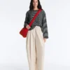 T-shirt a maniche lunghe in misto cotone a righe dal taglio morbido