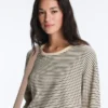 T-shirt a maniche lunghe in misto cotone a righe dal taglio morbido