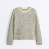 T-shirt a maniche lunghe in misto cotone a righe dal taglio morbido