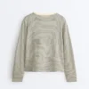 T-shirt a maniche lunghe in misto cotone a righe dal taglio morbido