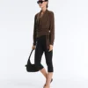 T-shirt a maniche lunghe incrociata in misto modal T-shirt a maniche lunghe incrociata in misto modal