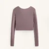 T-shirt a maniche lunghe multi-posizione in misto lyocell con nodo