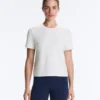 T-shirt a righe in misto cotone, vestibilità regolare T-shirt a righe in misto cotone, vestibilità regolare