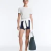 T-shirt a righe in misto cotone, vestibilità regolare T-shirt a righe in misto cotone, vestibilità regolare
