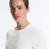 T-shirt a righe in misto cotone, vestibilità regolare T-shirt a righe in misto cotone, vestibilità regolare