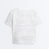T-shirt a righe in misto cotone, vestibilità regolare T-shirt a righe in misto cotone, vestibilità regolare